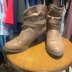 SO Western Brown Ankle Booties
